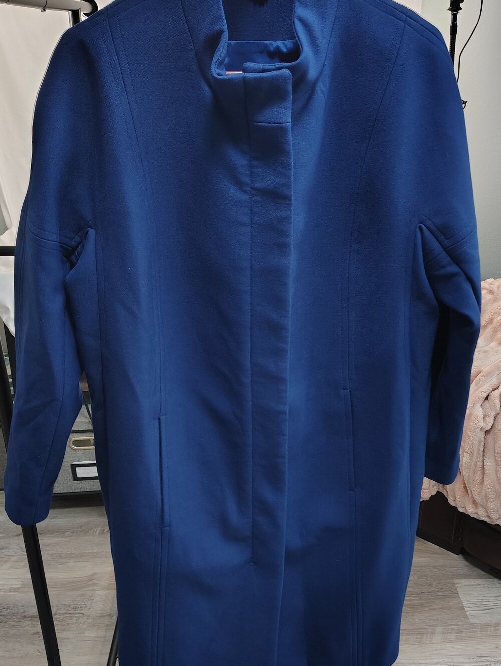American Airlines "Lands' End" Royal Blue Long Uniform Trench Coat Women's 14R